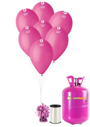 HeliumKing Hélium párty set s balónikmi fuchsia 30 ks