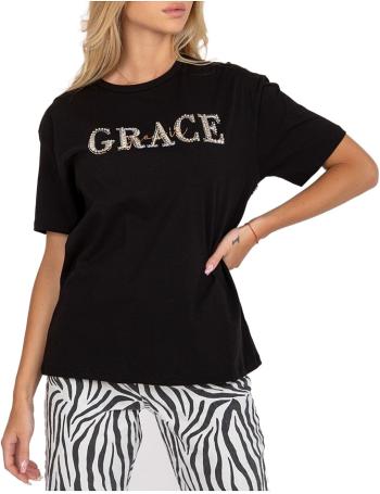 čierne dámske tričko s nápisom grace vel. S