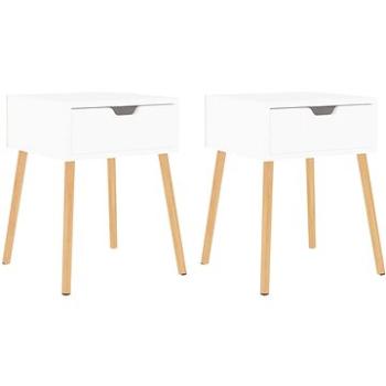 SHUMEE Nočné stolíky 2 ks biele s vysokým leskom 40 × 40 × 56 cm drevotrieska, 326808