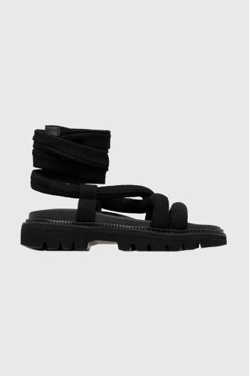 Sandále Tommy Jeans CHUNKY SANDAL dámske, čierna farba, na platforme, EN0EN02073