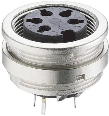 Lumberg KFR 50/6 DIN kruhový konektor zásuvka, vstavateľná vertikálna Pólov: 5  strieborná 1 ks