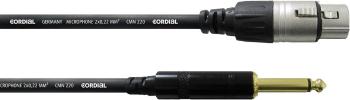 Cordial CCM 10 FP XLR prepojovací kábel [1x XLR zásuvka - 1x jack zástrčka 6,35 mm] 10.00 m čierna