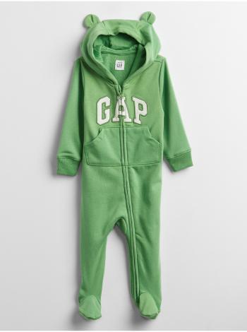 Baby overal GAP Logo hoodie one-piece Zelená