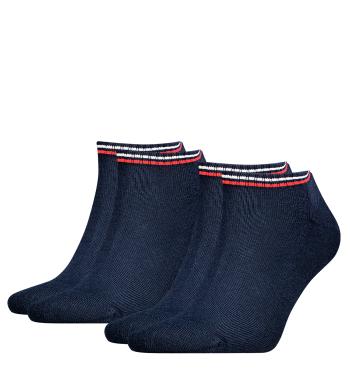 TOMMY HILFIGER - 2PACK TH uni Tommy jeans original iconic dark navy členkové ponožky -39-42