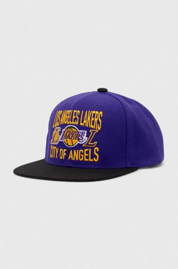 Šiltovka Mitchell&Ness NBA LOS ANGELES LAKERS fialová farba, s nášivkou