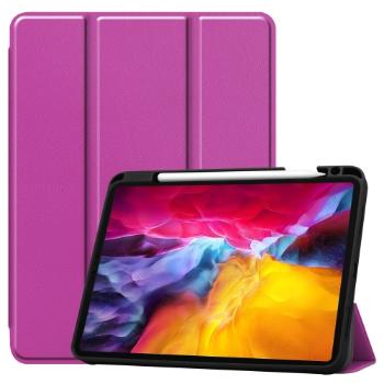 LEATHER Zaklápací obal Apple iPad Pro 11 (2022 / 2021 / 2020 / 2018) fialový