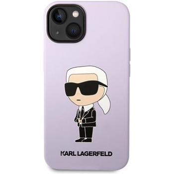 Karl Lagerfeld Liquid Silicone Ikonik NFT Zadný Kryt pre iPhone 14 Plus Purple (KLHCP14MSNIKBCU)