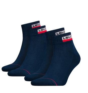 LEVI`S - 2PACK Levi`s logo quarter sportswear dress blues ponožky-39-42