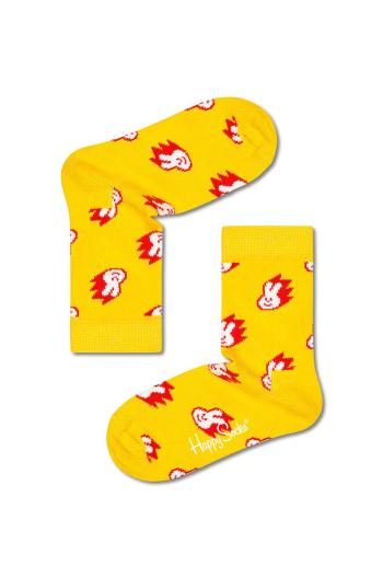 Detské ponožky Happy Socks žltá farba