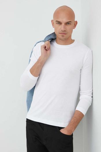 Bavlnené tričko s dlhým rukávom Liu Jo biela farba, jednofarebné