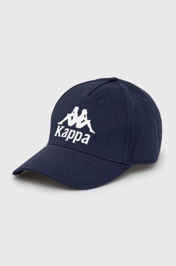 Bavlnená čiapka Kappa tmavomodrá farba, s nášivkou