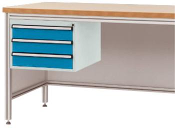 Manuflex ZB4625.5012  Spodná konštrukcia krytu pre pracovné stoly ALU, využiteľná výška 300 mm s 3 zásuvkami, pre hĺbku