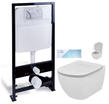 PRIM - predstenový inštalačný systém bez tlačidla+ WC Ideal Standard Tesi so sedadlom SoftClose, AquaBlade PRIM_20/0026 X TE1