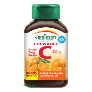 Jamieson Vitamín C 500 mg tablety na cmúľanie s príchuťou pomaranča 100 + 20 tbl ZDARMA