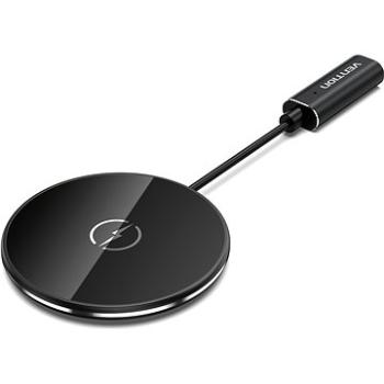 Vention Magnetic Wireless Charger 15W Ultra-thin Mirrored Surface Type 0.05m Black (FGABAG)
