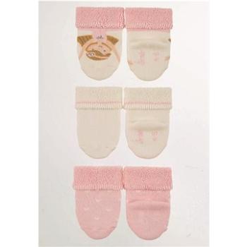 Sterntaler dojčenské, 3 páry, froté, manžetka, krémové, ružové, baletka, srdiečka 8302222 (HRAjkob1114nad)