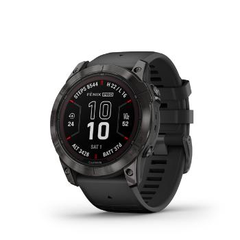 GARMIN FENIX 7X PRO SAPPHIRE SOLAR, CARBON GRAY DLC TITANIUM, BLACK BAND 010-02778-11