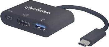 Manhattan 152037 USB / HDMI adaptér [1x USB-C ™ zástrčka - 1x HDMI zásuvka, USB 3.2 gen. 1 zásuvka A, USB-C ™ zásuvka] č