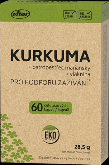 Vitar EKO kurkuma + ostropestrec mariánsky 60 kapsúl