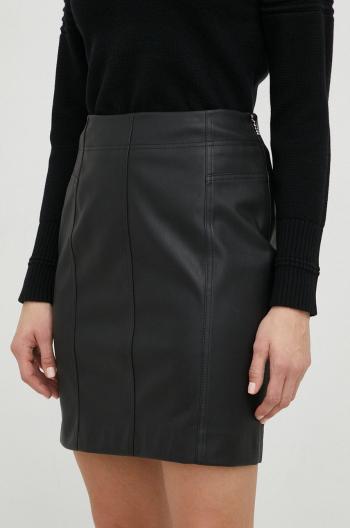 Sukňa BOSS čierna farba, mini, rovný strih