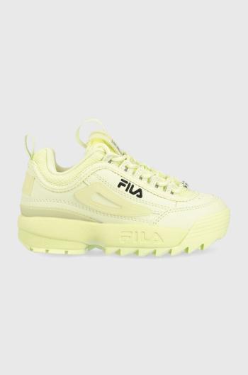 Detské tenisky Fila Disruptor zelená farba