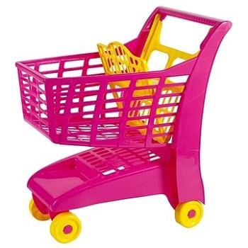 Androni Nákupný vozík so sedadlom –  ružový (8595692600444)