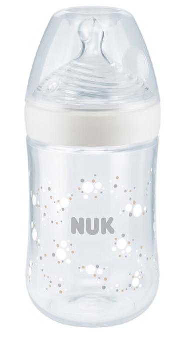 NUK Nature Sense Fľaša s kontrolou teploty 260 ml bielá