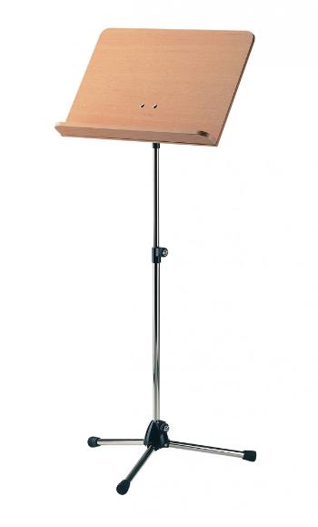 K&M 118/1 Orchestra music stand chrome stand, beech wooden desk