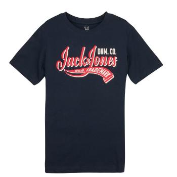 Jack & Jones  JJELOGO TEE SS NECK 2 COL JNR  Tričká s krátkym rukávom Námornícka modrá