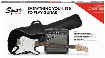 Fender Squier Stratocaster Pack, Laurel Fingerboard, Black, Gig Bag