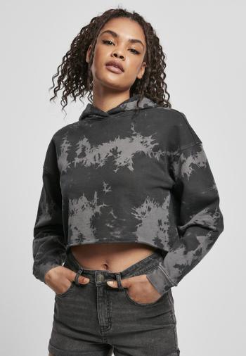 Urban Classics Ladies Oversized Short Bleached Hoody black/grey - XXL