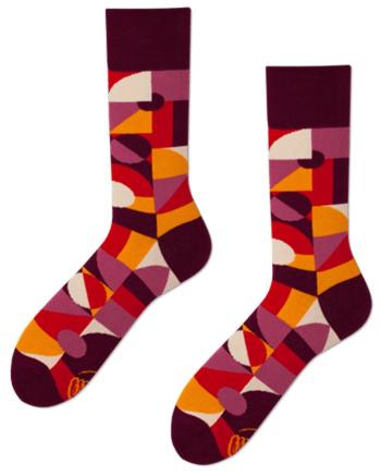 Bordové ponožky Abstract Circles