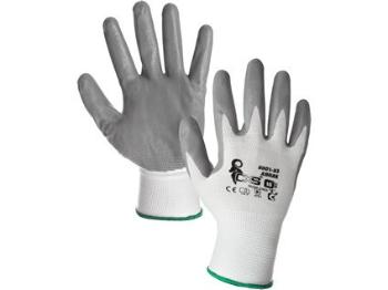 Povrstvené rukavice ABRAK, bielo-šedé, veľ. 09
