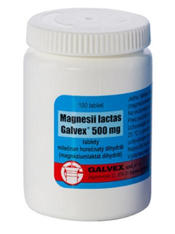 Magnesii Lactici 500 mg tbl. Galvex, Magnéziové tablety 500 mg Galvex tbl.50 x 0,5 g