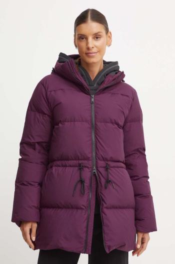 Páperová bunda Jack Wolfskin Kirschallee dámska, fialová farba, zimná, A60213