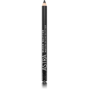 Astra Make-up Black Glitter trblietavá linka na oči v ceruzke odtieň Deep Black 1,1 g