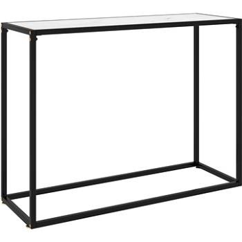 Konzolový stolík biely 100 × 35 × 75 cm tvrdené sklo (322813)