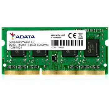 ADATA SO-DIMM 4GB DDR3 1600 MHz CL11 Single Tray (ADDS1600W4G11-S)