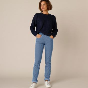 Blancheporte Rovné džínsy s pružným pásom zapratá modrá 46