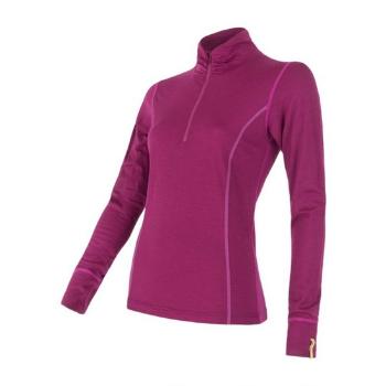 Dámske triko sa stojačikom na zips Sensor Merino Wool Active lila 12110030 XL