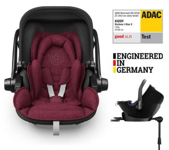 KIDDY Autosedačka Evoluna i-size 2 + Isofix základňa 40-83 cm Beet red melange icy grey