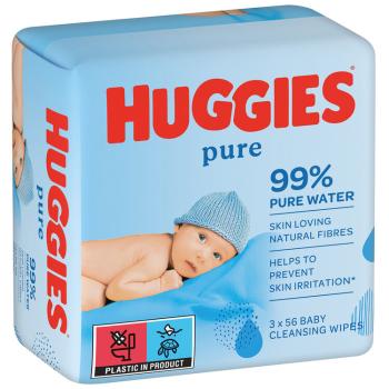 HUGGIES Vlhčené obrúsky Pure Triplo 3 x 56 ks