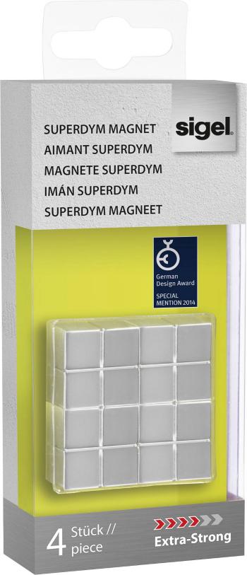 Sigel magnet SuperDym C10 Extra-Strong Cube-Design (š x v x h) 20 x 10 x 20 mm kocky strieborná 4 ks GL705