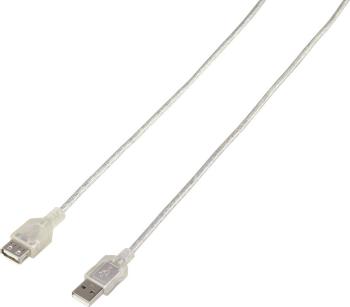 Renkforce #####USB-Kabel USB 2.0 #####USB-A Stecker, #####USB-A Buchse 4.50 m priehľadná