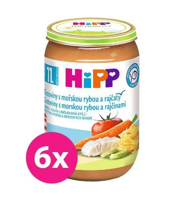 6x HiPP Príkrm zeleninovo-mäsový Jemné cestoviny s morskou rybou a rajčinami 220g