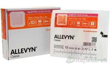 ALLEVYN Gentle Border Krytie na rany 7,5x7,5cm, adhezívne penové krytie so silikónovým gélom 10ks