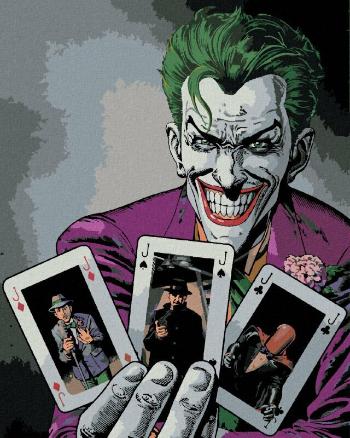 Zuty Maľovanie podľa čísiel Joker a karty Batman