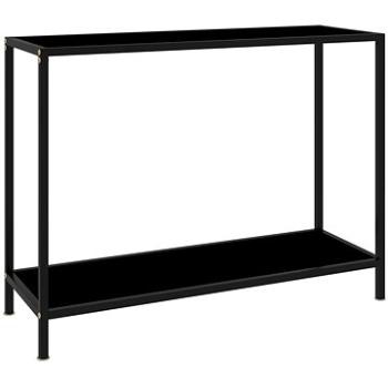 Konzolový stolík čierny 100 × 35 × 75 cm tvrdené sklo (322836)