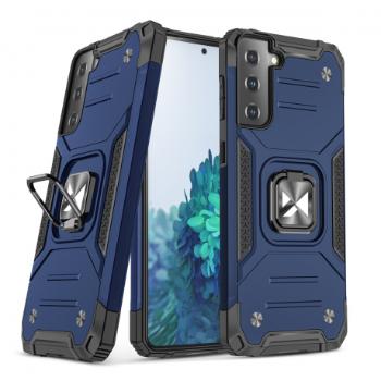 MG Ring Armor plastový kryt na Samsung Galaxy S22, modrý