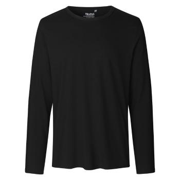 Neutral Pánske tričko s dlhým rukávom z organickej Fairtrade bavlny - Čierna | S